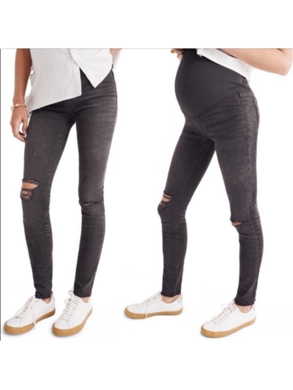 Madewell Maternity Over-the-Belly Skinny Jeans in Black Sea